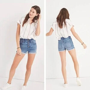 Madewell High Rise Denim Boyshorts Button Through Edition G1064 Size 26